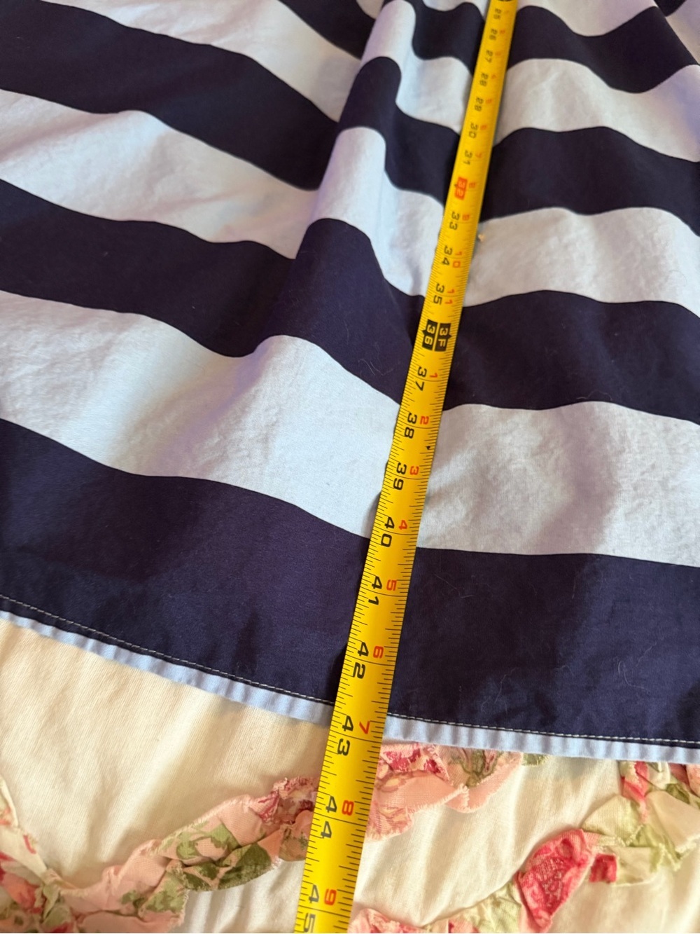 entro Navy and Light Blue Striped Strapless nautical wedding guest Midi Dress - Picture 8 of 11